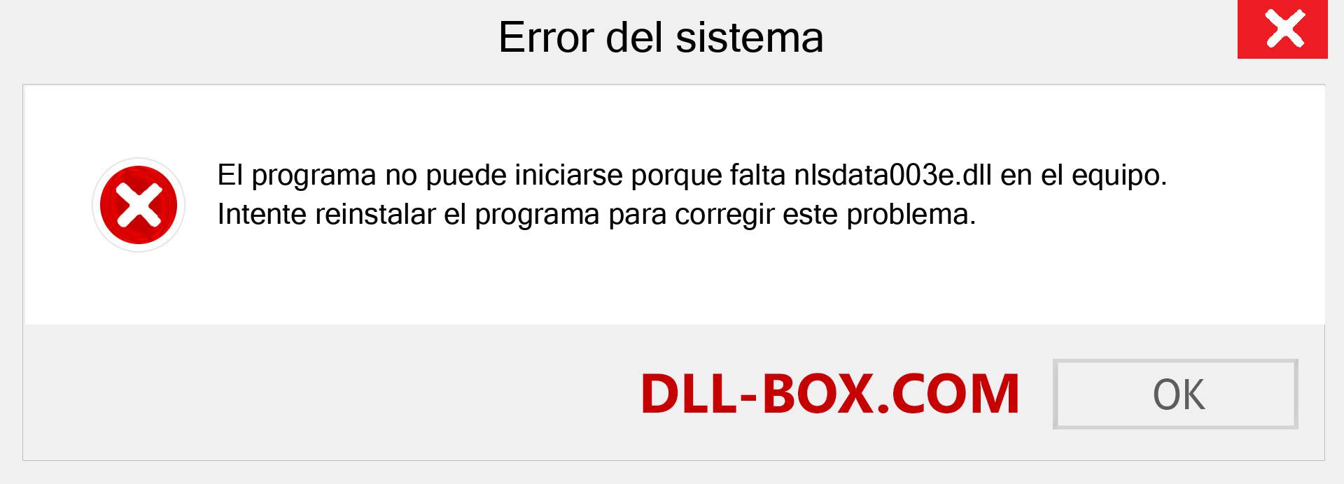 ¿Falta el archivo nlsdata003e.dll ?. Descargar para Windows 7, 8, 10 - Corregir nlsdata003e dll Missing Error en Windows, fotos, imágenes