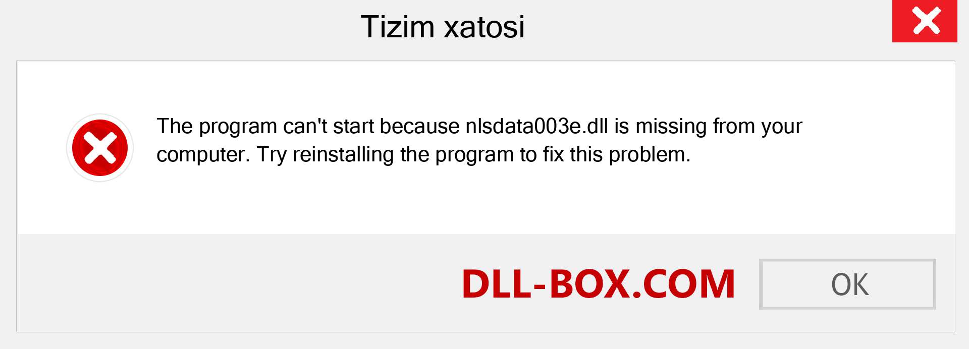 nlsdata003e.dll fayli yo'qolganmi?. Windows 7, 8, 10 uchun yuklab olish - Windowsda nlsdata003e dll etishmayotgan xatoni tuzating, rasmlar, rasmlar